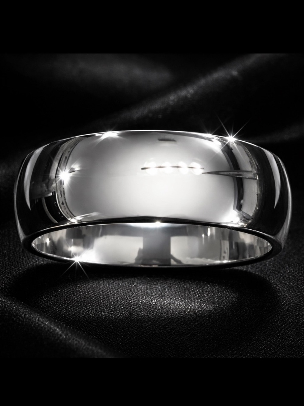 Men’s bold stainless steel silver statement jewelry cocktail ring wedding band
